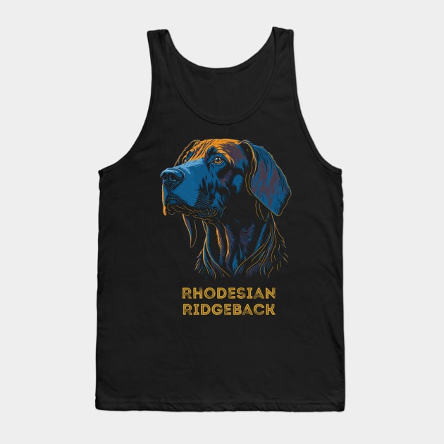 Rhodesian Ridgeback Dog Portrait Southern Africa | Ridgeback Breed | Family Guard Dog Tank Top by BraaiNinja